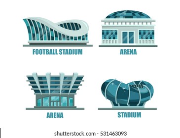 Glassware futuristic football or soccer stadium. 
