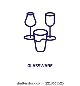 glassware icon from furniture  household collection. Thin linear glassware, equipment, education outline icon isolated on white background. Line vector glassware sign, symbol for web and mobile