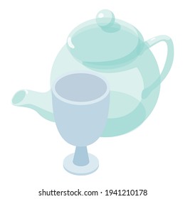 Icono de vidrio. Icométrica ilustración del icono vectorial de vidrio para web