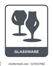 glassware icon vector on white background, glassware trendy filled icons from Furniture and household collection, glassware simple element illustration