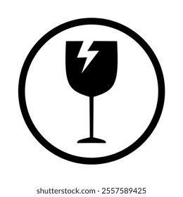 glassware icon vector on white background. fragile icon