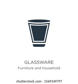 Glassware icon vector. Trendy flat glassware icon from furniture and household collection isolated on white background. Vector illustration can be used for web and mobile graphic design, logo, eps10