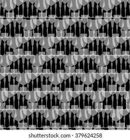  Glassware seamless pattern. Background, texture, textile