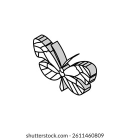 glasswing butterfly spring isometric icon vector. glasswing butterfly spring sign. isolated symbol illustration