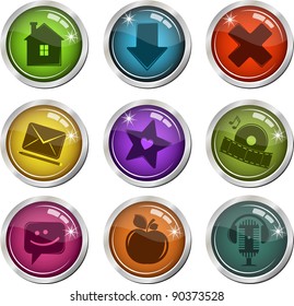 Glassy buttons for interface