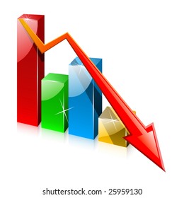 Glassy colorful graph with arrow
