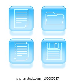Glassy file icons. Vector illustration.
