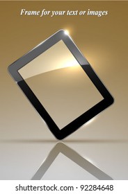 Glassy frame on corner and gold gradient