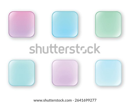 glassy frost colorful button set