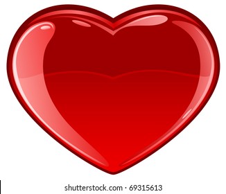 Glassy Heart on white background, illustration