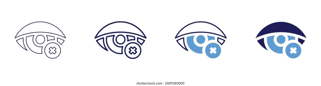 Glassy eyes​ icon in 4 different styles. Thin Line, Line, Bold Line, Duotone. Duotone style. Editable stroke.