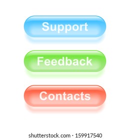 Glassy information buttons. Vector illustration.