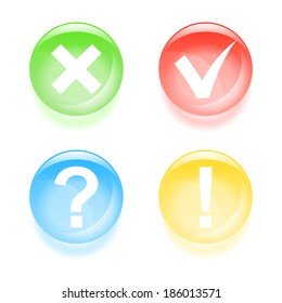 Glassy information icons. Vector illustration.