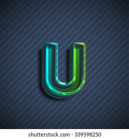 Glassy letter, realistic vector