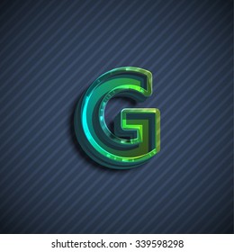 Glassy letter, realistic vector