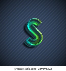 Glassy letter, realistic vector