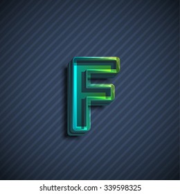 Glassy letter, realistic vector