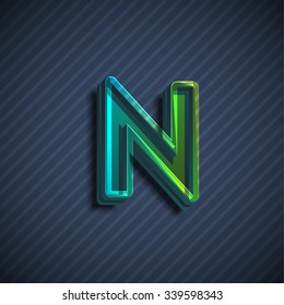 Glassy letter, realistic vector
