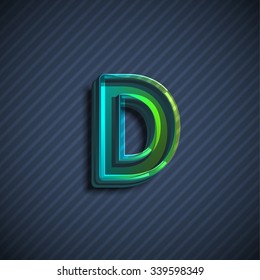 Glassy letter, realistic vector