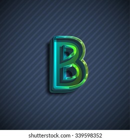 Glassy letter, realistic vector