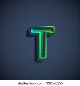 Glassy letter, realistic vector