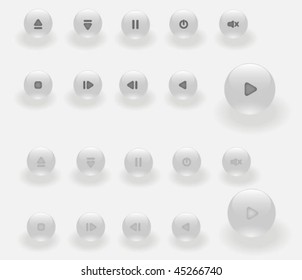 Glassy media player button set