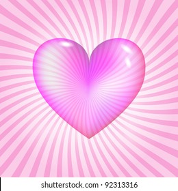 Glassy  pink heart