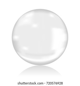 Glassy transparent sphere isolated on a white background