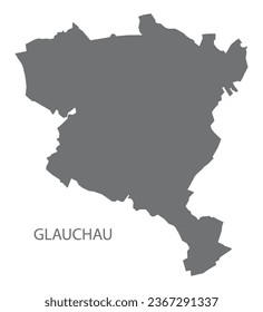 Glauchau German city map grey illustration silhouette shape