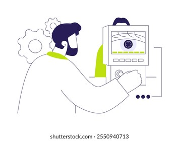 Glaucoma abstract concept vector illustration. Patient with glaucoma takes eye exam, common eye procedures, ophthalmologist visit, optic nerve damage, corneal disorder abstract metaphor.