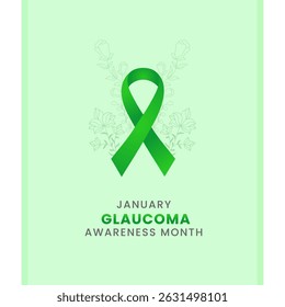Projeto de fundo de mês de consciência de glaucoma com fita de seda verde.