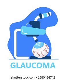 Glaucoma Awareness Month is celebrated in USA in January. Lenticular opacity diagnosis. Ophthalmologist eyesight check up banner. Healthcare vector illustration.