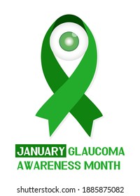 Glaucoma Awareness Campaign Vector Illustrationgreen Ribbon Stock ...