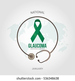 Glaucoma Awareness Month - January. Vector Illustration