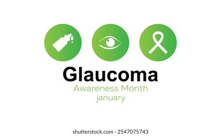 Glaucoma Awareness Month observed each year during January. Healthcare Medical Awareness  concept. Vector template for banner, greeting card, poster with background.