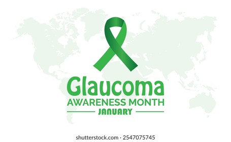 Mes de Concientización del Glaucoma observado cada año durante enero. Concepto de Concienciación Médica Sanitaria. Plantilla de Vector para el Anuncio, tarjeta de felicitación, cartel con fondo.