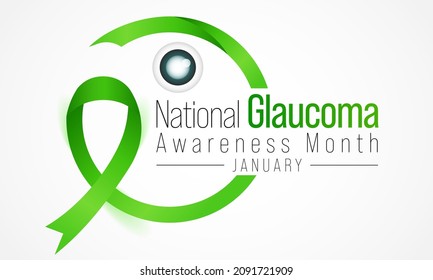 Glaucoma awareness month is observed every year in January, is a group of eye conditions that damage the optic nerve, the health of which is vital for good vision. Vector illustration