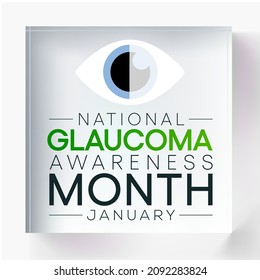 Glaucoma awareness month is observed every year in January, is a group of eye conditions that damage the optic nerve, the health of which is vital for good vision. Vector illustration