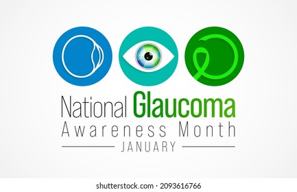 Glaucoma awareness month is observed every year in January, is a group of eye conditions that damage the optic nerve, the health of which is vital for good vision. Vector illustration