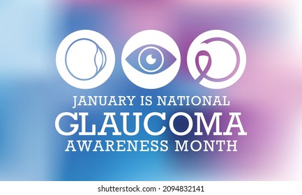 Glaucoma awareness month is observed every year in January, is a group of eye conditions that damage the optic nerve, the health of which is vital for good vision. Vector illustration