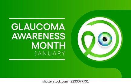 Glaucoma awareness month is observed every year in January, is a group of eye conditions that damage the optic nerve, the health of which is vital for good vision. Vector illustration