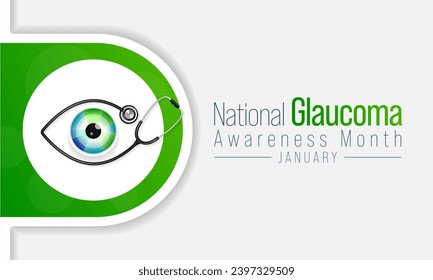 Glaucoma awareness month is observed every year in January, is a group of eye conditions that damage the optic nerve, the health of which is vital for good vision. Vector illustration