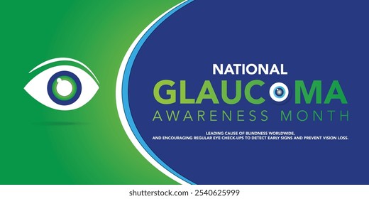 Glaucoma awareness month is observed every year in January, is a group of eye conditions that damage the optic nerve, the health of which is vital for good vision. Vector illustration