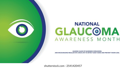 Glaucoma awareness month is observed every year in January, is a group of eye conditions that damage the optic nerve, the health of which is vital for good vision. Vector illustration