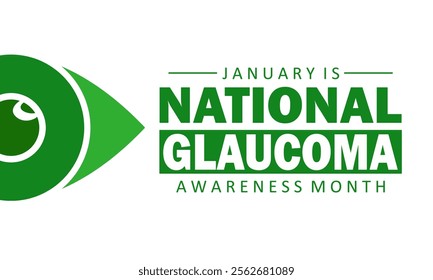 Glaucoma awareness month is observed every January to highlight eye conditions that damage the optic nerve and affect vision. Vector illustration.