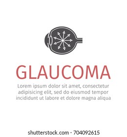 Glaucoma. Human eye. Vector sign for web graphics