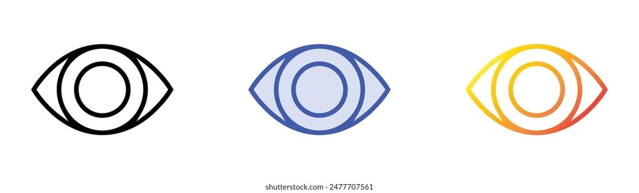 glaucoma icon. Linear, Blue Fill and Gradient Style Design Isolated On White Background