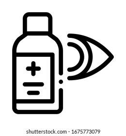 Glaucoma Medicine Vial Icon Vector. Outline Glaucoma Medicine Vial Sign. Isolated Contour Symbol Illustration