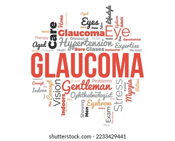 Glaucoma word cloud background. Health awareness Vector illustration design concept.
