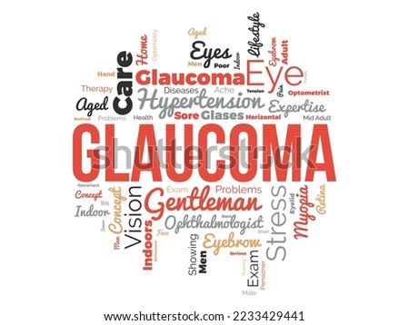 Glaucoma word cloud background. Health awareness Vector illustration design concept.